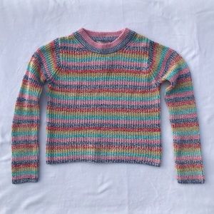 Philosophy Knit Cotton Blend Ombré Rainbow Sweater